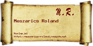 Meszarics Roland névjegykártya